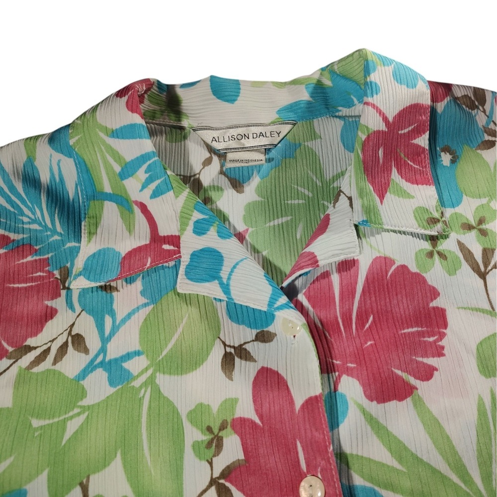 Allison Daley Floral Blouse Short Sleeve Lightweight Hawaiian Womens‎ Sixteen